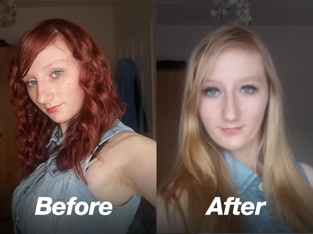 From Red To Blonde With Hair Color Remover COLOR B4 